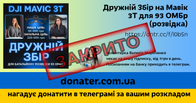 Інфографіка Дружній Збір на Мавік 3Т для 93 ОМБр (розвідка)